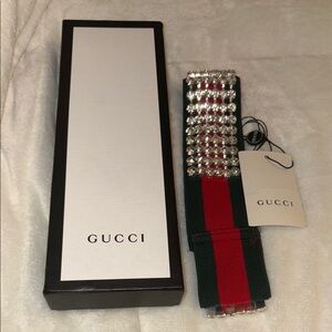 Gucci Red and Green Crystal Embellished headband